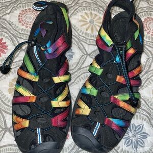 Keen whisper women’s water shoes sandals colorful rainbow